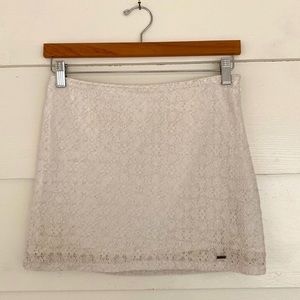 Hollister Gold & White Lace Holiday Skirt
